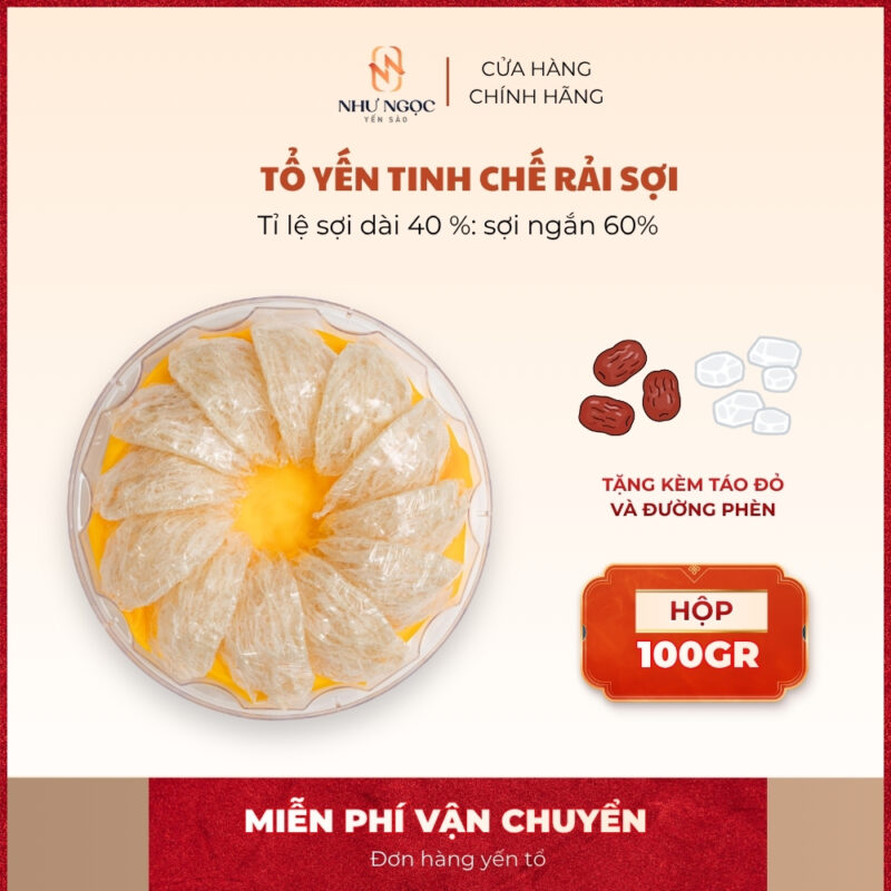 Tổ yến tinh chế rải sợi